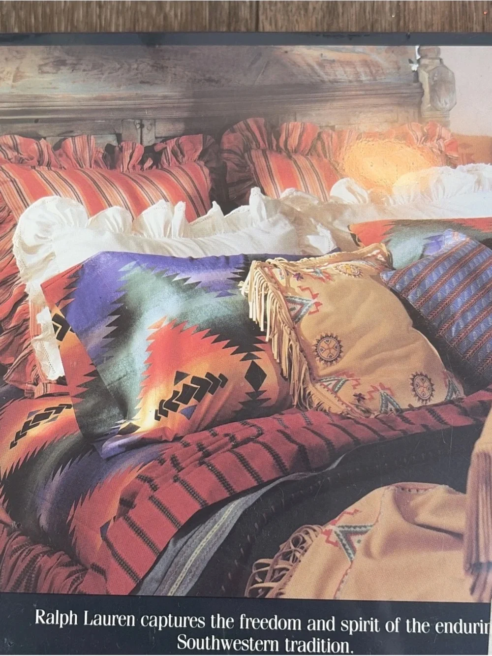 Ralph Lauren Canyon Bright Full Flat Sheet Southwestern Geometric Cotton 200 TC